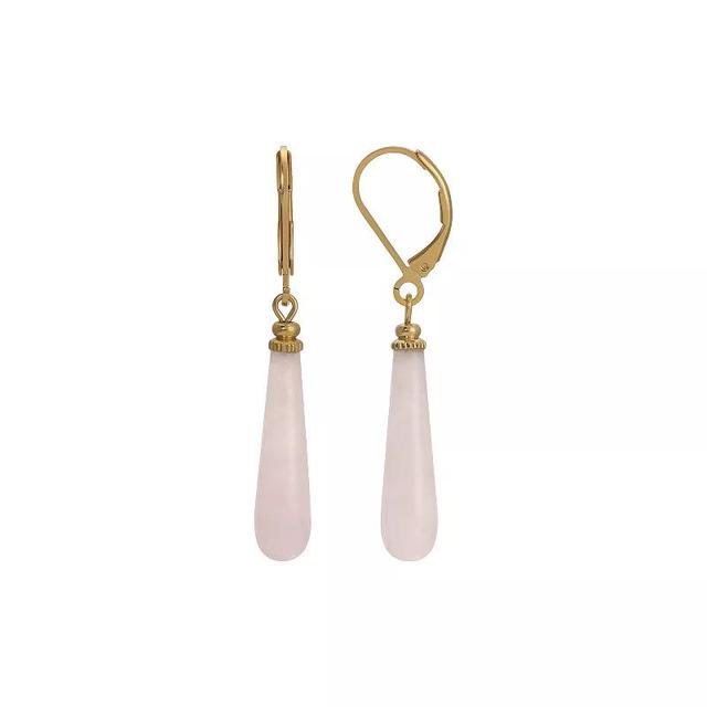 1928 Gold Tone Stone Linear Drop Earrings, Womens, Pink Product Image