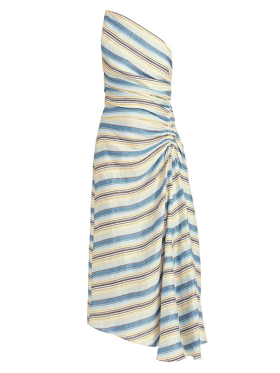 Womens Carolyn Striped One-Shoulder Maxi Dress Product Image