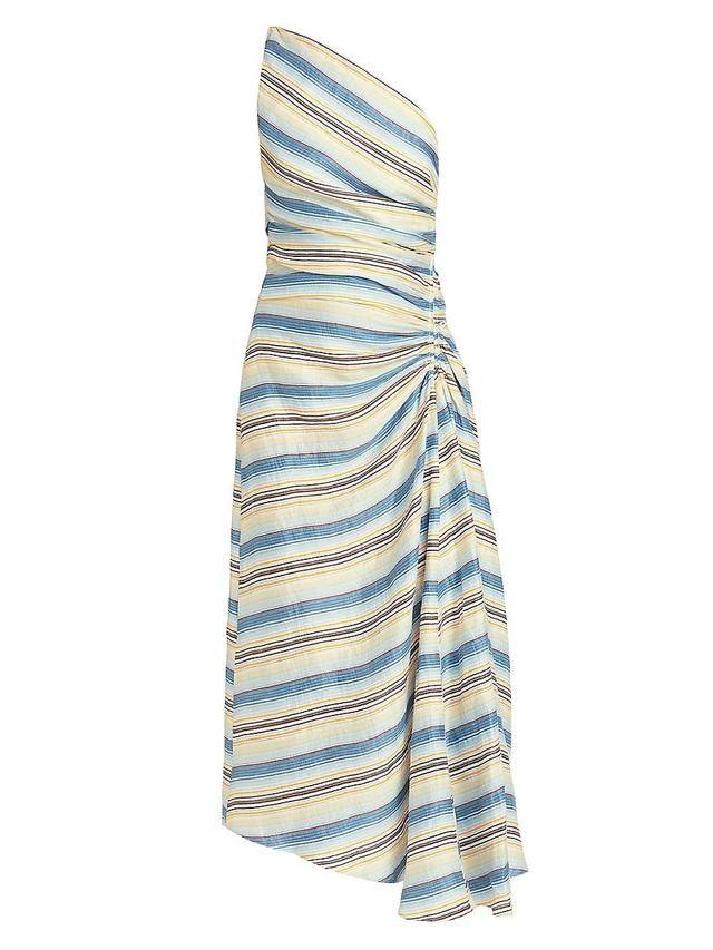 Womens Carolyn Striped One-Shoulder Maxi Dress Product Image