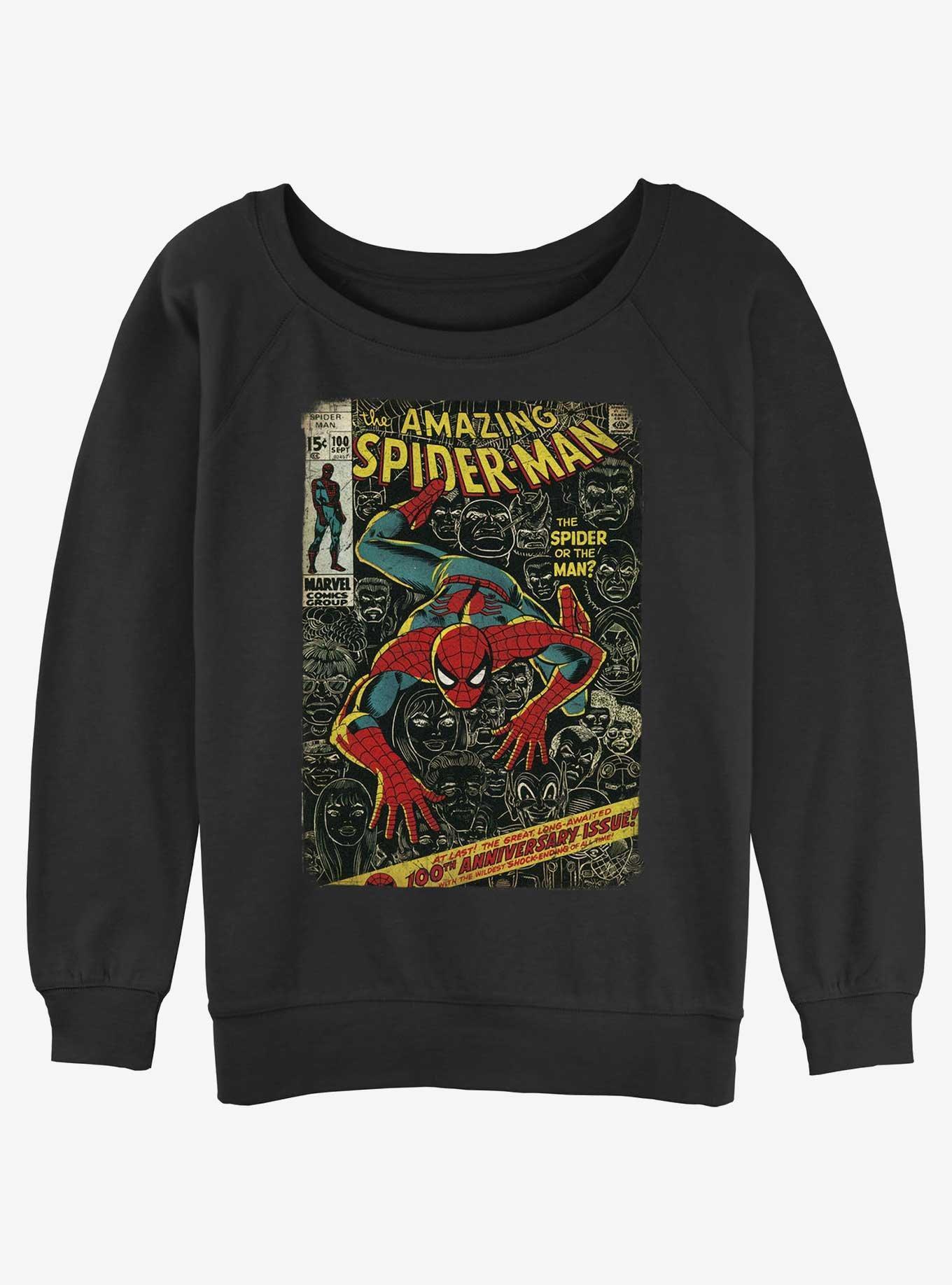 Marvel Spider-Man Comic 100th Anniversary Cover Girls Slouchy Sweatshirt Product Image