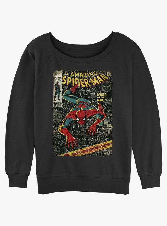 Marvel Spider-Man Comic 100th Anniversary Cover Girls Slouchy Sweatshirt Product Image