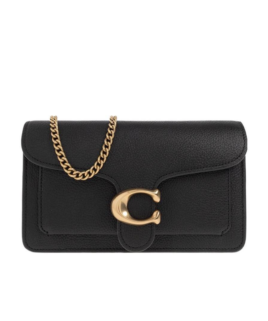 COACH Tabby Logo Plaque Chain Clutch In Black Product Image