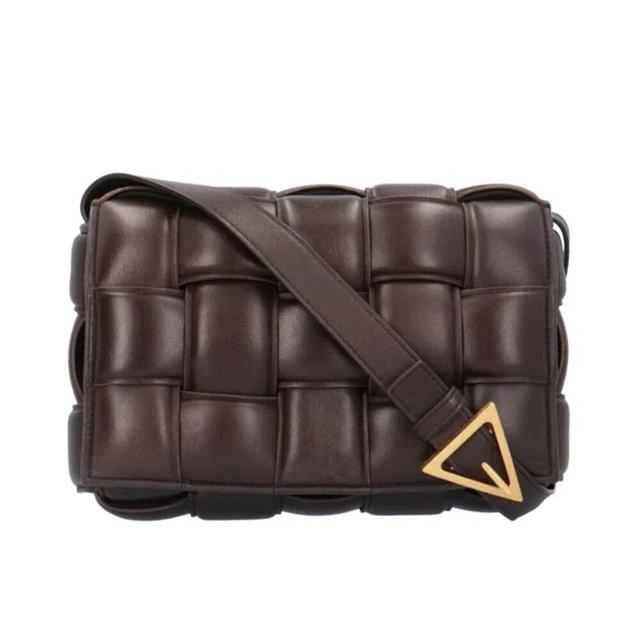 Padded Cassette Leather Bag In Brown Product Image