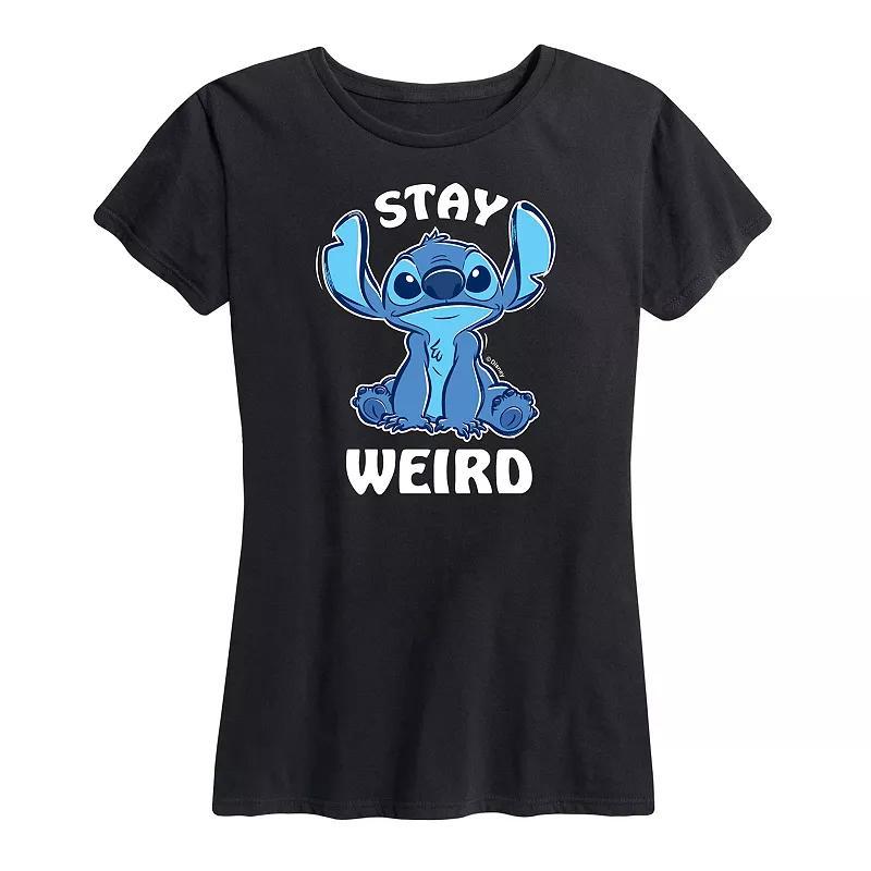 Disneys Lilo & Stitch Womens Stay Weird Graphic Tee Product Image