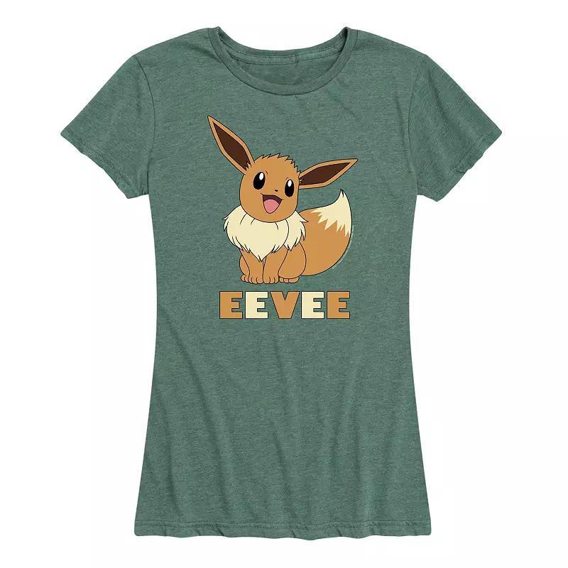 Womens Pokemon Eevee Graphic Tee Grey Green Product Image