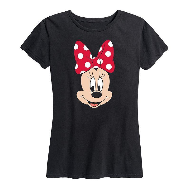 Disneys Minnie Mouse Womens Face Graphic Tee Product Image