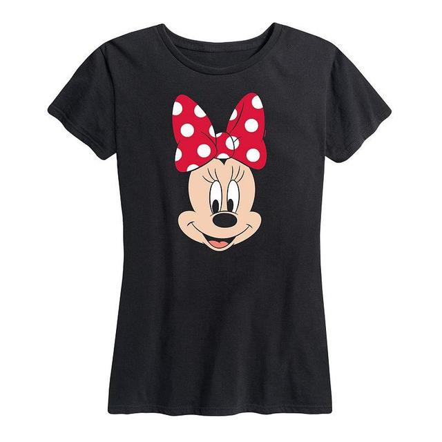 Hybrid - Disney Standard Characters Womens Tee Shirts BLACK Minnie Mouse Face Graphic Tee - Women, Juniors & Plus Product Image