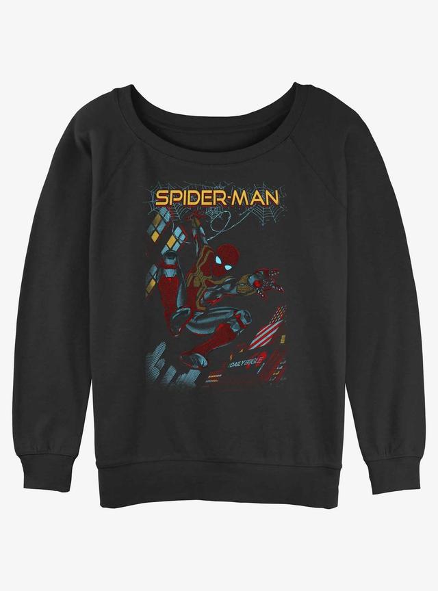 Marvel Spider-Man Slinging Cover Girls Slouchy Sweatshirt Product Image