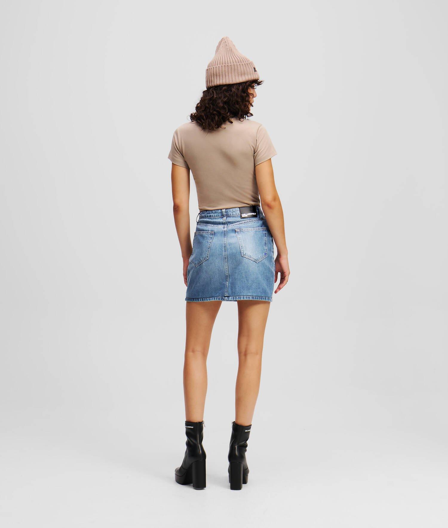 COATED DENIM MINISKIRT Product Image