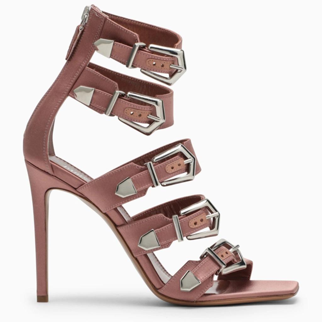 Ursula 105 High Sandal In Dark Pink Satin Product Image