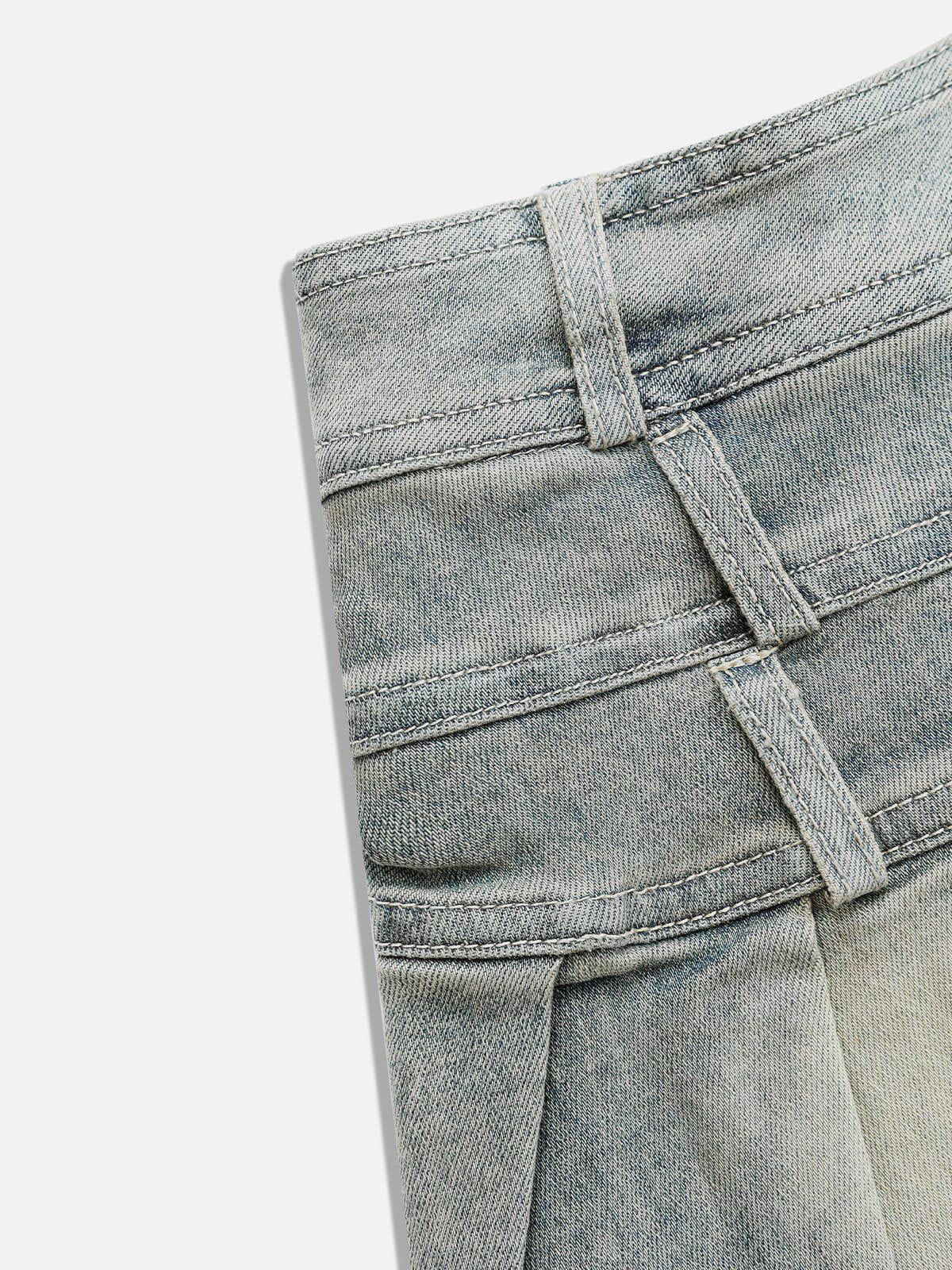 Aelfric Eden Three Layers Waist Washed Denim Skirt Female Product Image