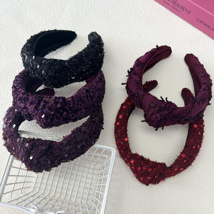 Sequined Knot Fabric Headband product image