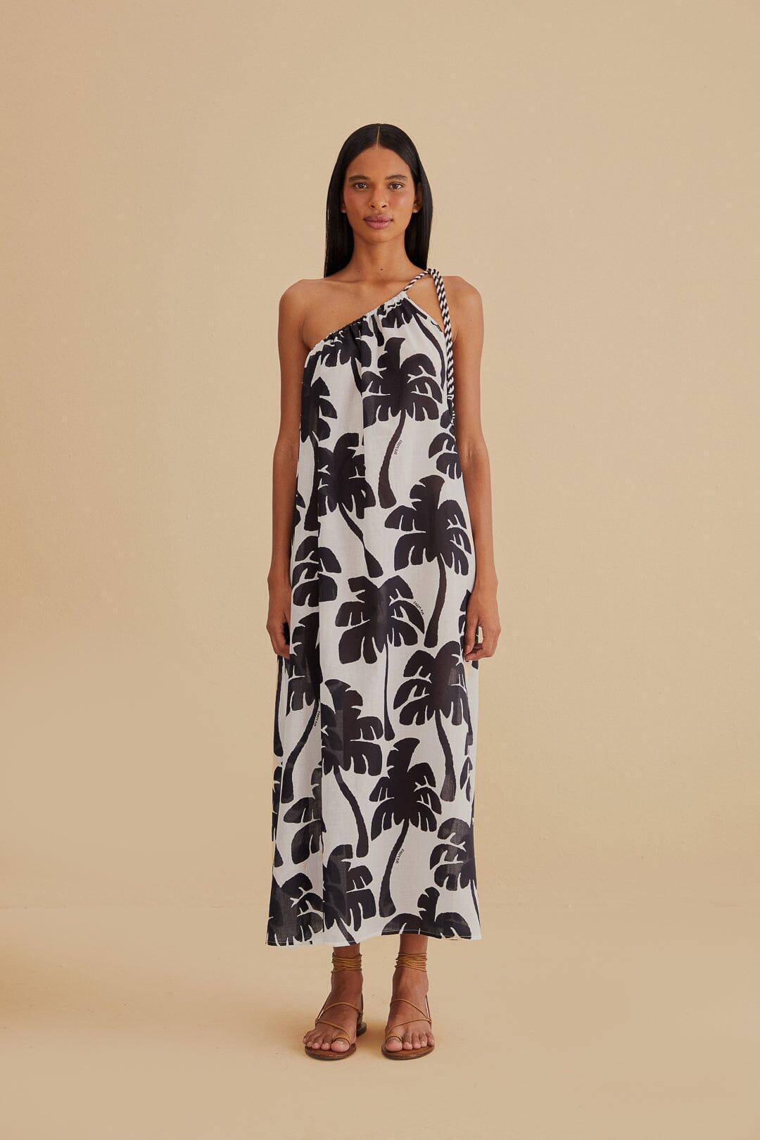 Womens Coconut Printed Cotton Cover-Up Midi-Dress Product Image