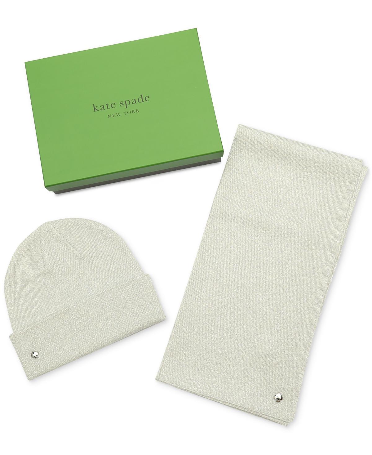 Kate Spade New York Womens Metallic Beanie & Scarf Boxed Gift Set Product Image