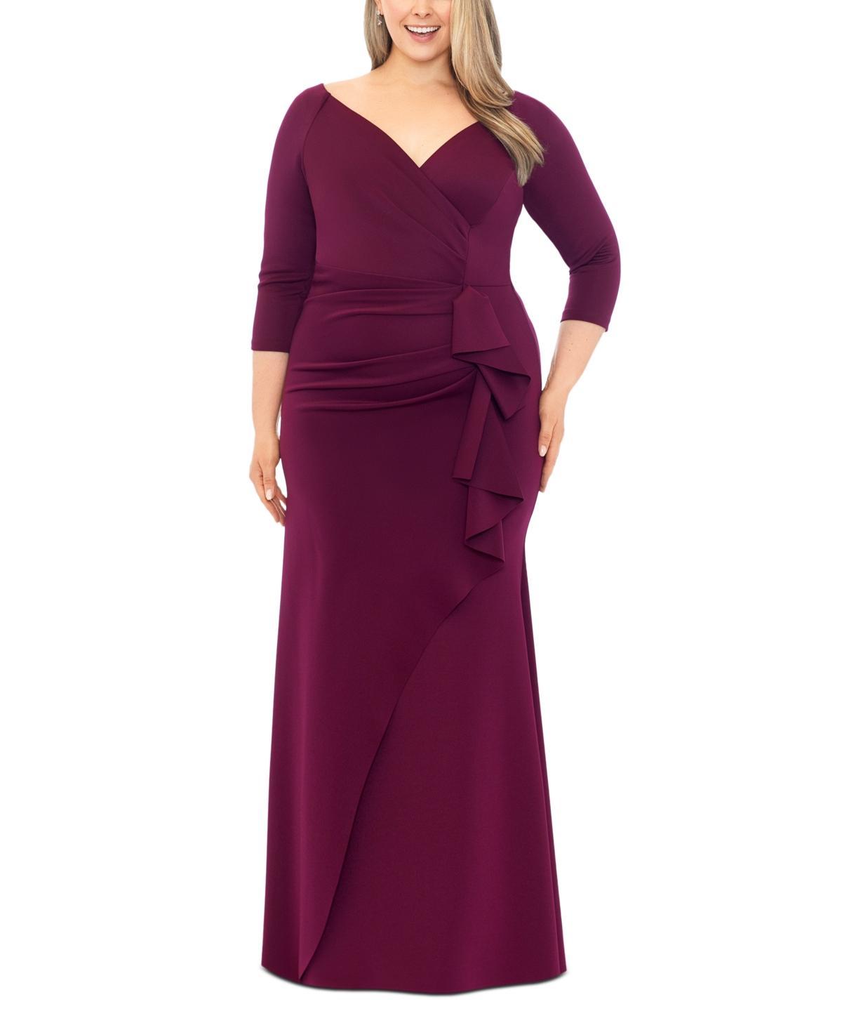 Xscape Evenings Xscape Side Ruched Scuba Gown Product Image