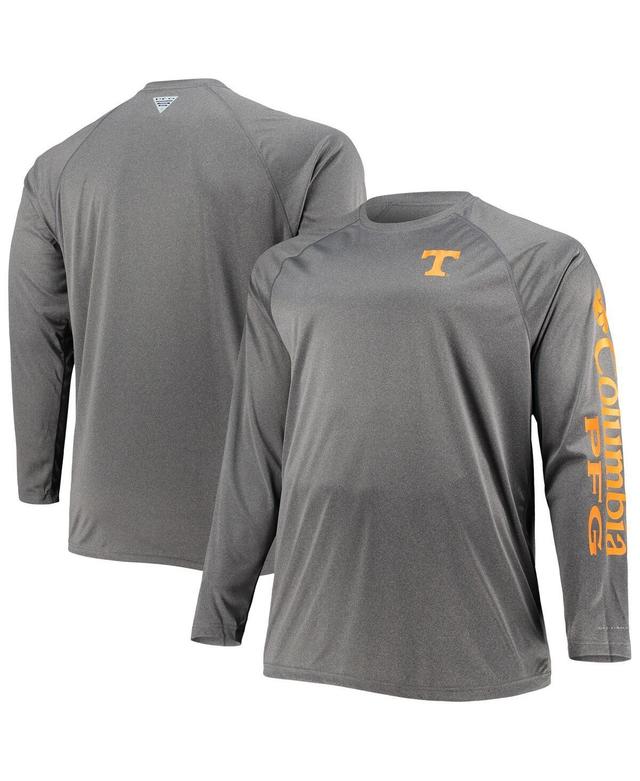 Mens Columbia Charcoal Tennessee Volunteers Big & Tall Terminal Tackle Omni-Shade Long Sleeve Raglan T-Shirt Product Image