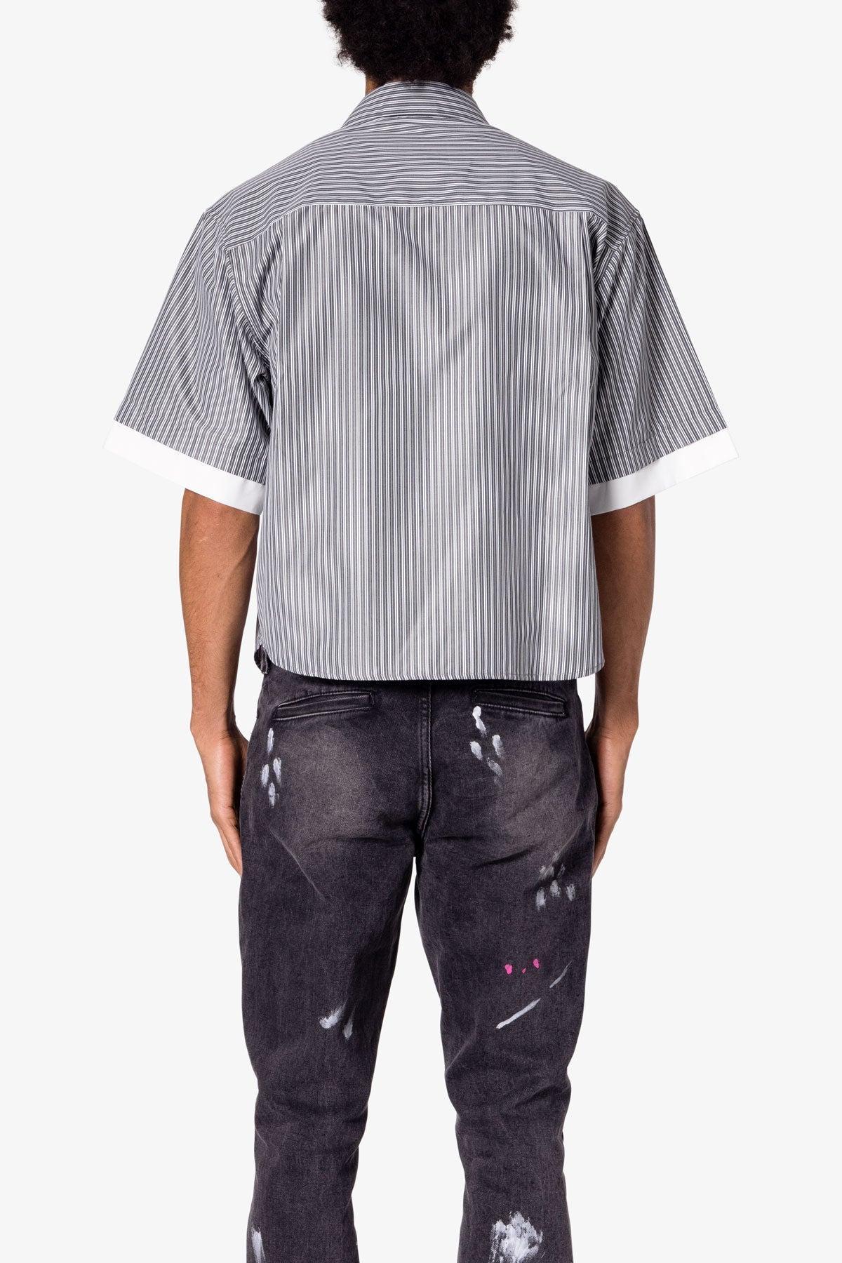 Dual Layered Striped Shirt - Black Product Image