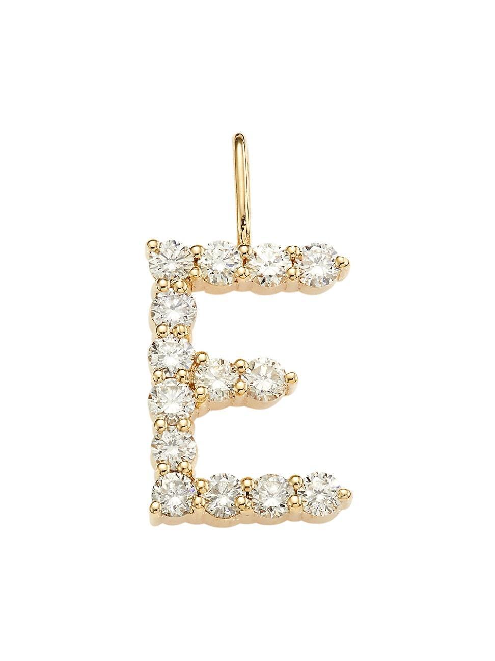 Womens 14K Yellow Gold & Diamond Large Initial Charm Product Image