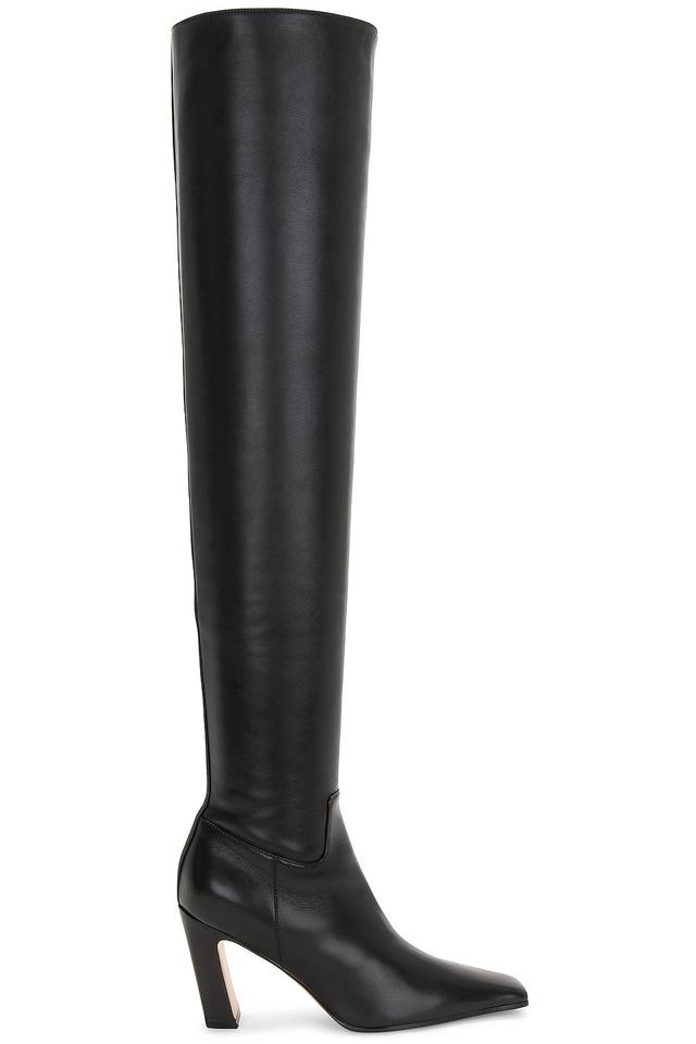 KHAITE Marfa Classic Over The Knee Heel Boot in Off White - White. Size 38.5 (also in 36, 39, 41). Product Image