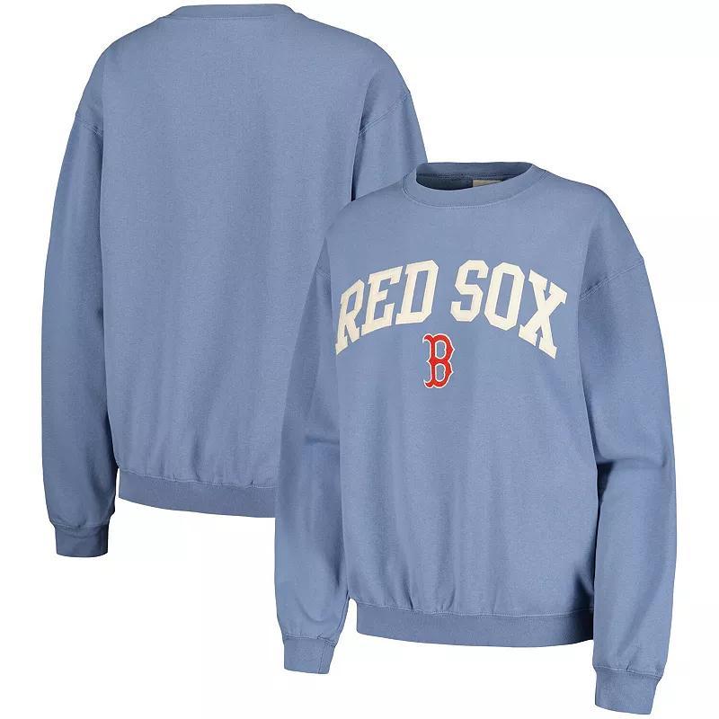 Womens Soft as a Grape Boston Red Sox Pigment Dye Pullover Sweatshirt Blue Product Image