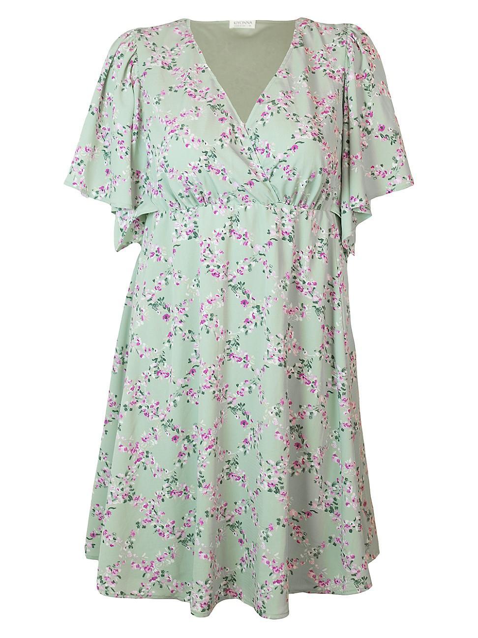 Womens Plus Florence Flutter-Sleeve Dress Product Image