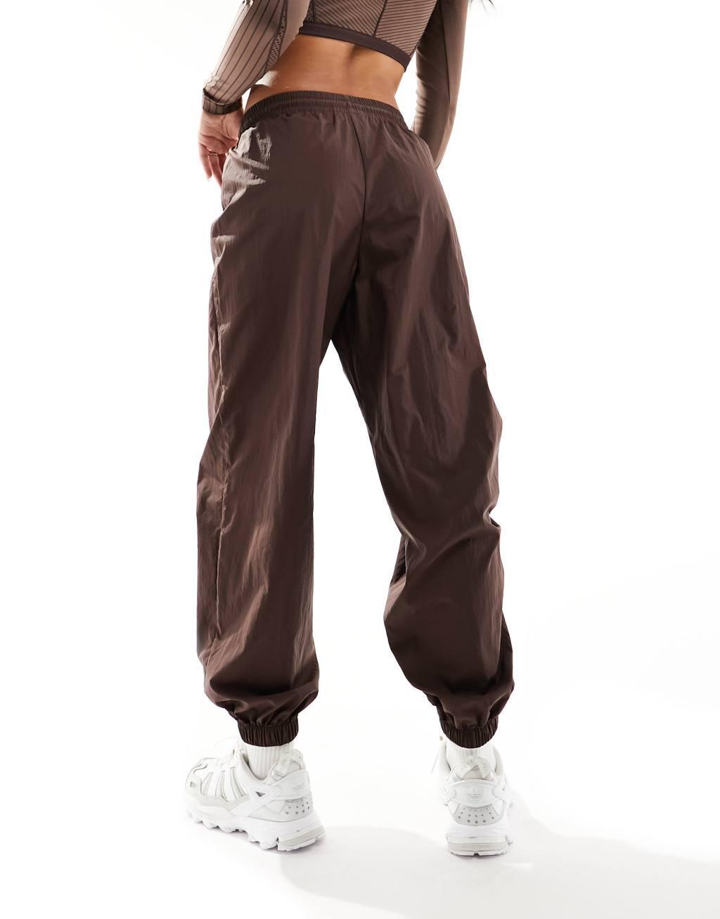 ASOS 4505 woven parachute sweatpants in chocolate brown Product Image