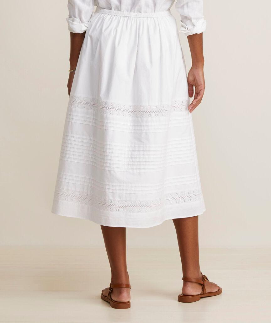 Poplin Lace Midi Skirt Product Image