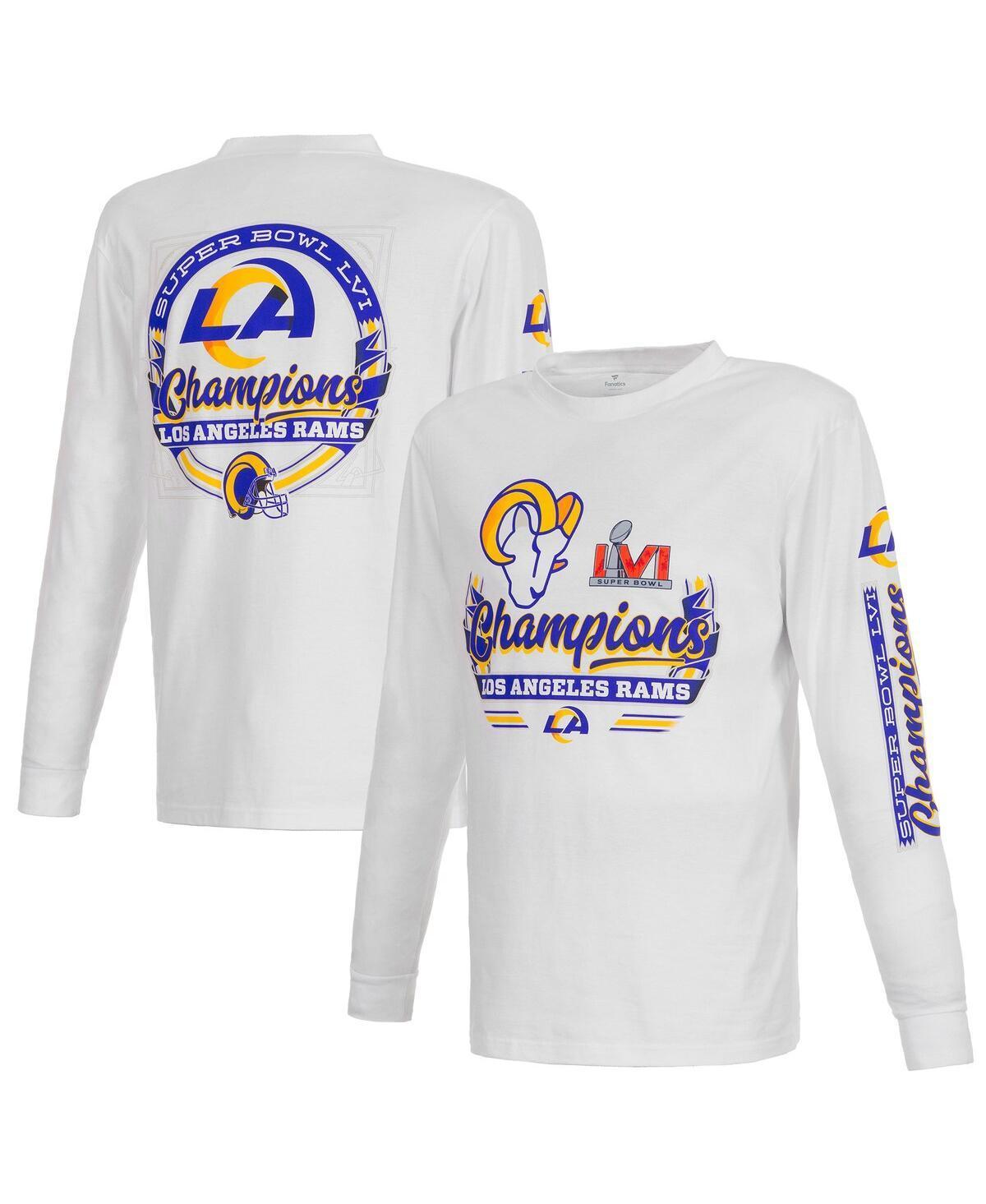 Mens Fanatics Branded White Los Angeles Rams Super Bowl LVI Champions Screen Printed Long Sleeve T-Shirt Product Image