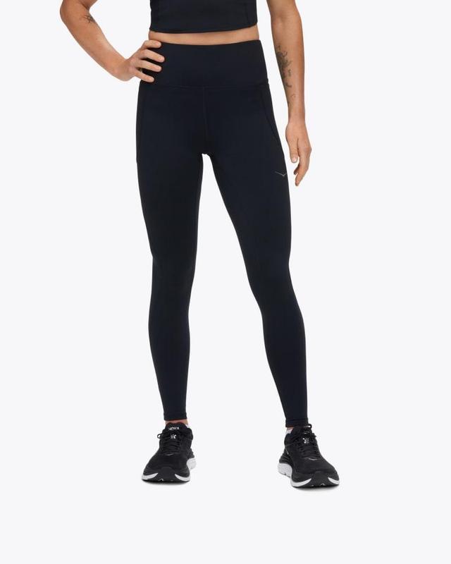 HOKA Womens Elaro Knit Tights 27 in Black, Size XL Product Image