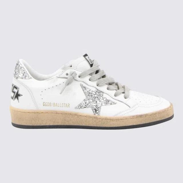 Ball Star Low Top Sneaker In White/ Silver Product Image