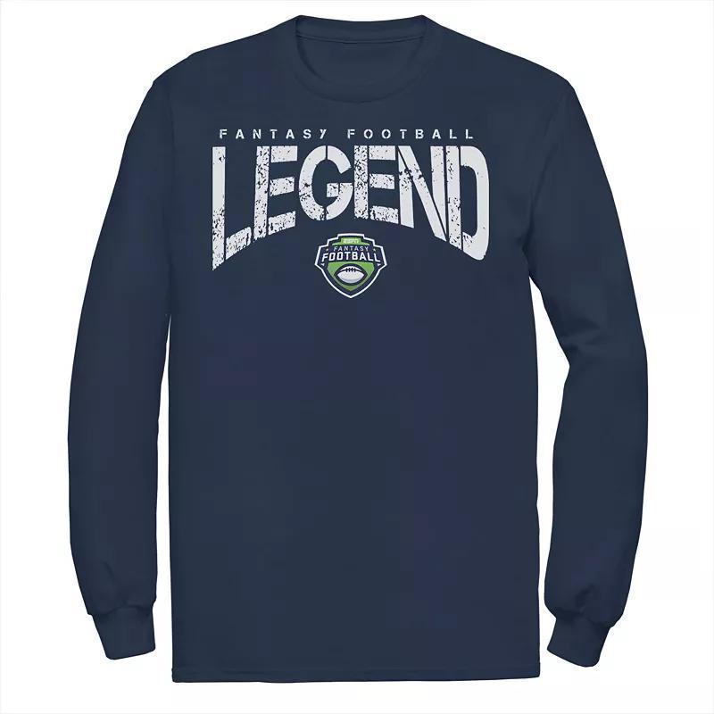 Mens ESPN Fantasy Football Legend Text Long Sleeve Tee Blue Product Image