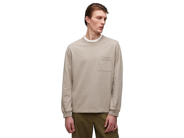 Madewell Relaxed Long-Sleeve Tee (Pumice) Men's T Shirt Product Image