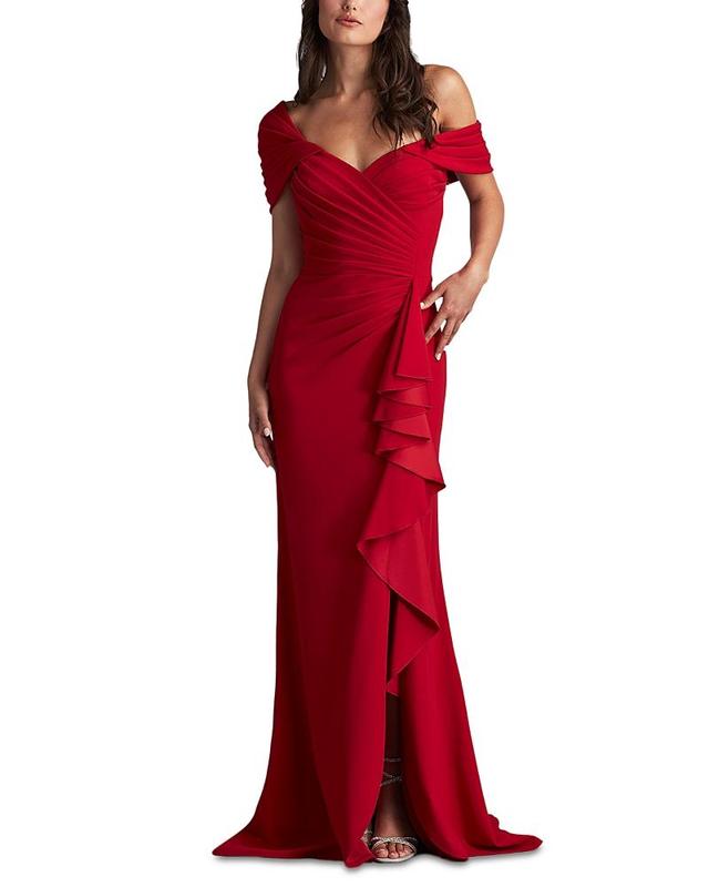 Tadashi Shoji One Shoulder Crepe Gown Product Image