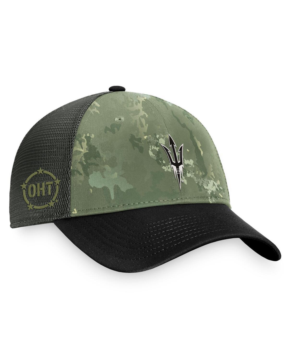 Mens Top of the World Hunter Green/Gray Arizona State Sun Devils OHT Military Appreciation Unit Trucker Adjustable Hat Product Image