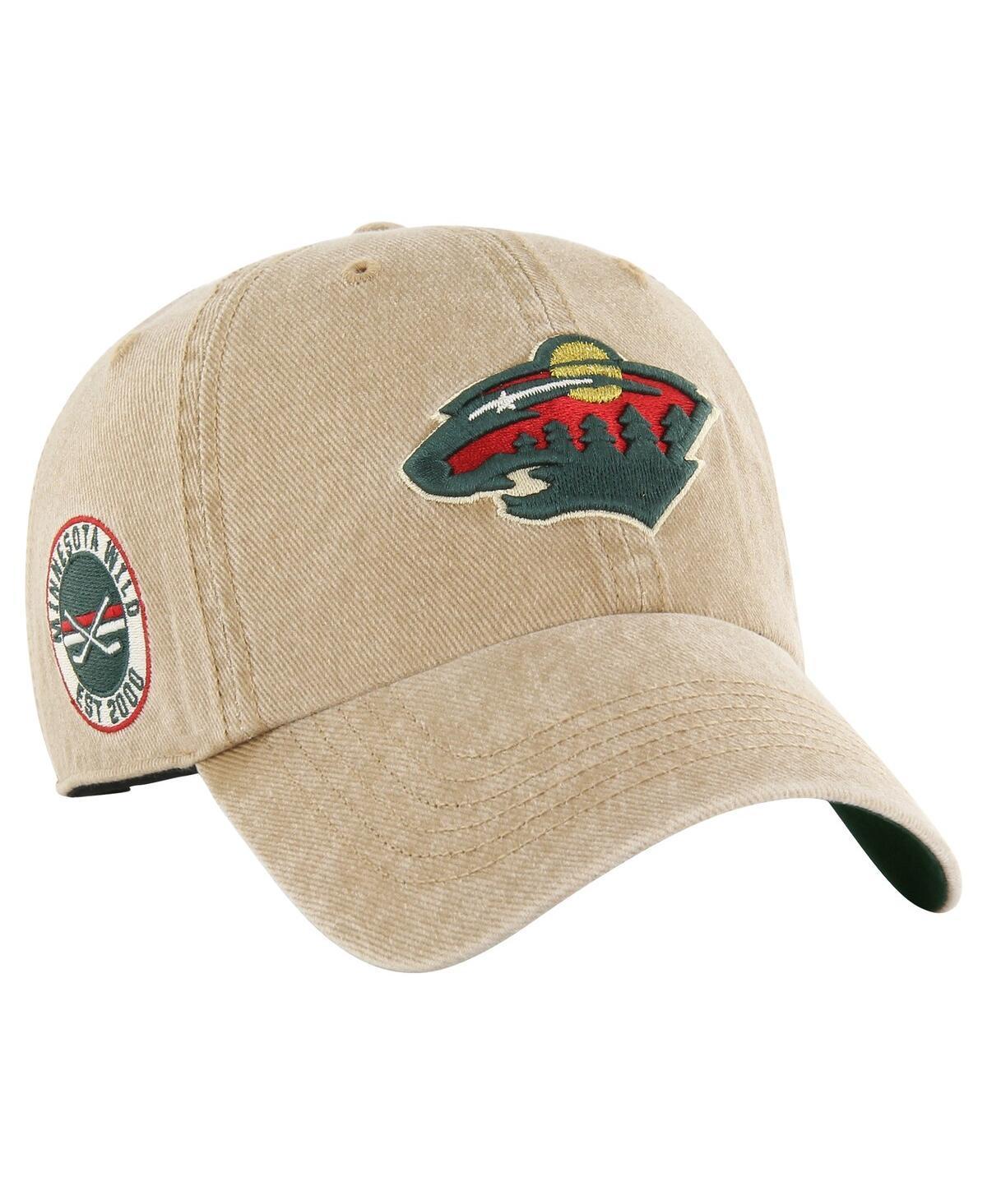 Mens 47 Khaki Minnesota Wild Earldor Clean Up Adjustable Hat Product Image