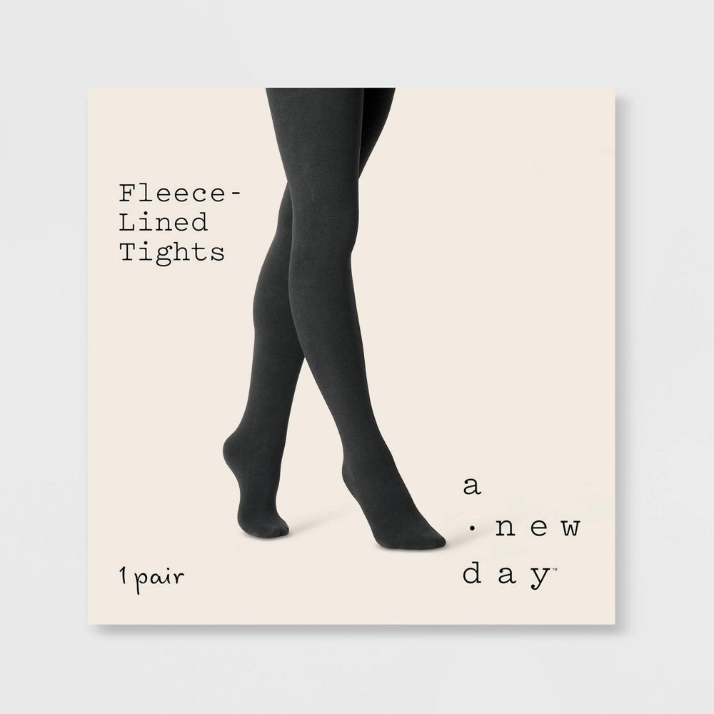 Women's Flat Knit Fleece Lined Tights - A New Day™ Product Image