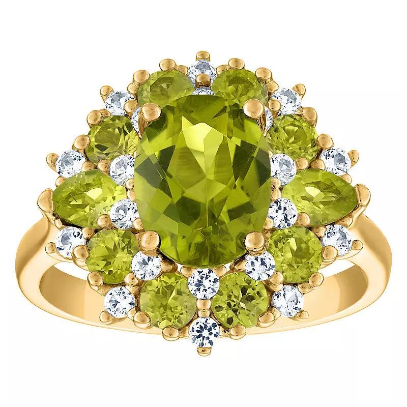 Designs by Gioelli 14k Gold Over Silver Peridot Ring, Womens Gold Tone Product Image