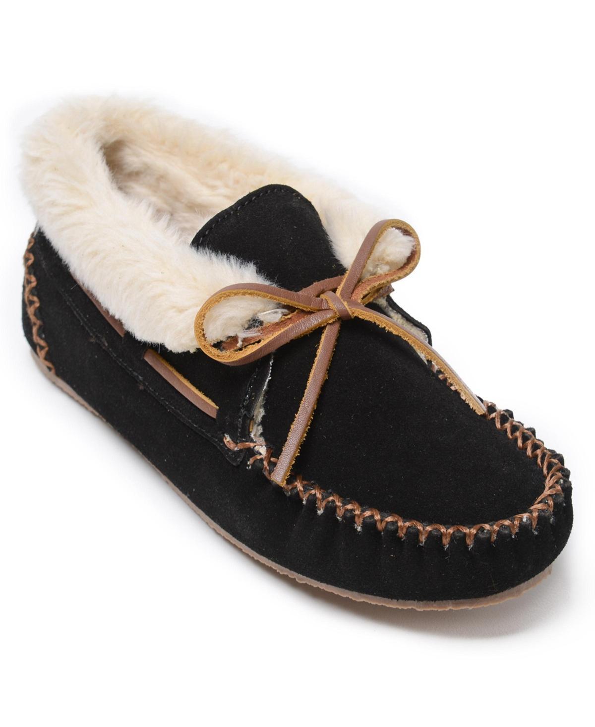 Minnetonka Chrissy Faux Shearling Suede Bootie Slippers Product Image