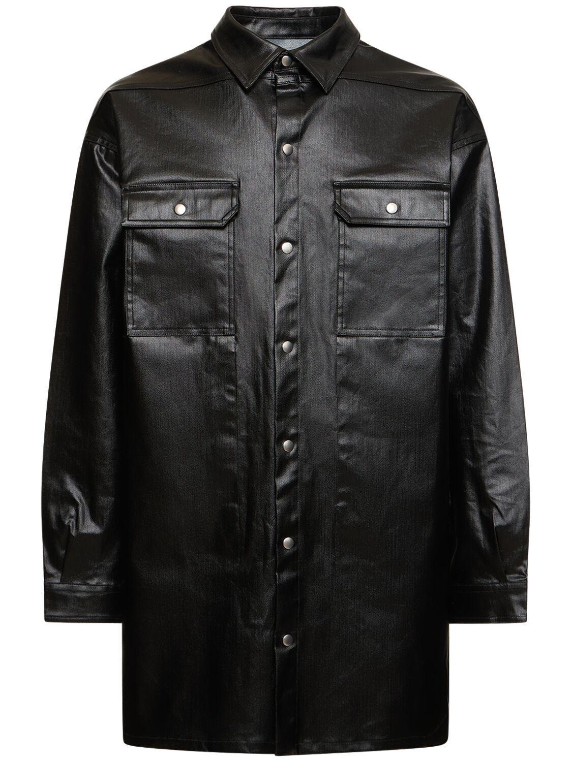 RICK OWENS Oversized Cotton Shirt In Black Product Image