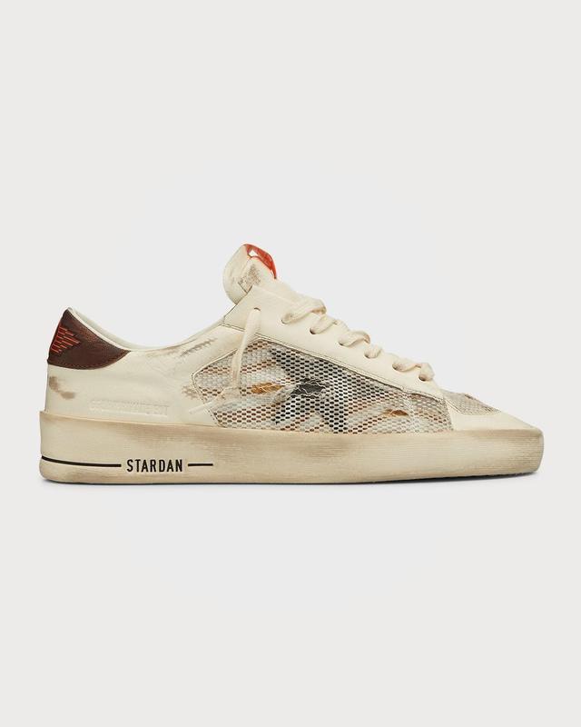 Golden Goose Men's Stardan Leather Low-Top Sneakers - Size: 43 EU (10D US) - WHITE/BLACK/BROWN Product Image