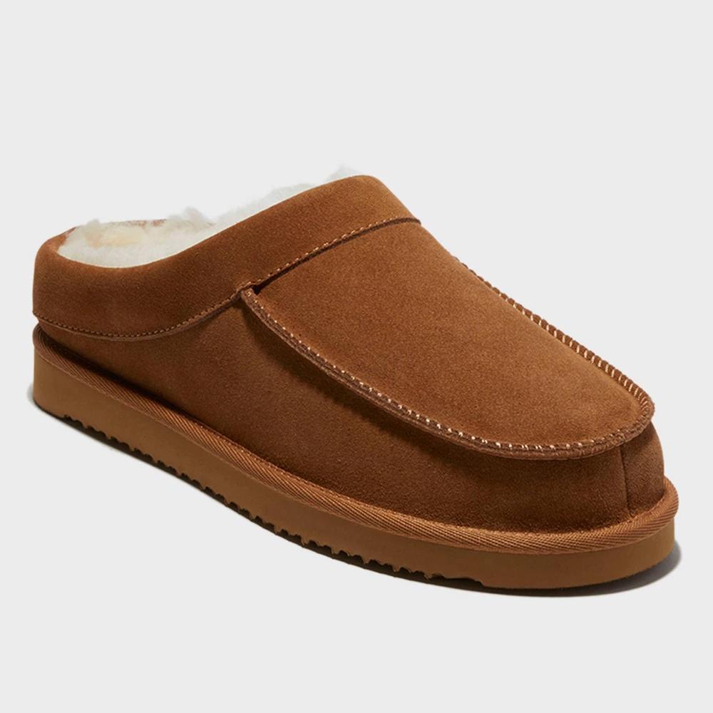 dluxe by dearfoams Mens Lith Moc Toe Clog Slippers - Chestnut 8 Product Image