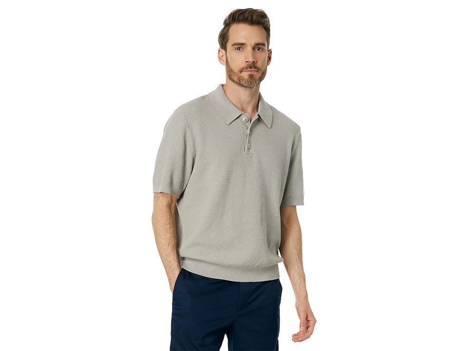 Madewell Short Sleeve Cotton Linen Polo (Steel Dawn) Men's Clothing Product Image