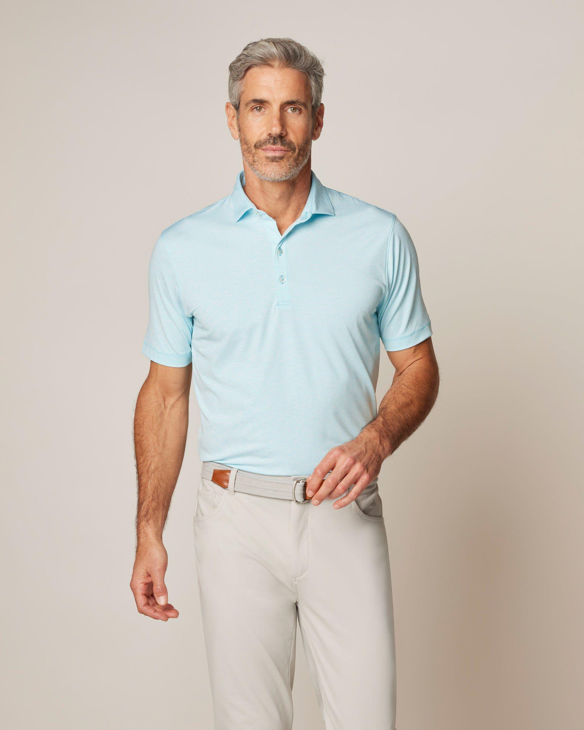 Lyndon Striped Jersey Performance Polo Male Product Image