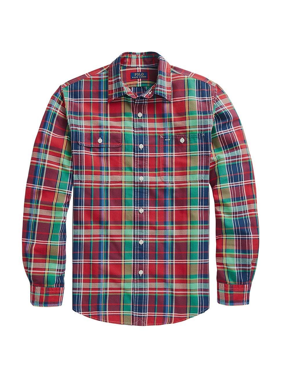 Mens Plaid Classic Oxford Sport Shirt Product Image