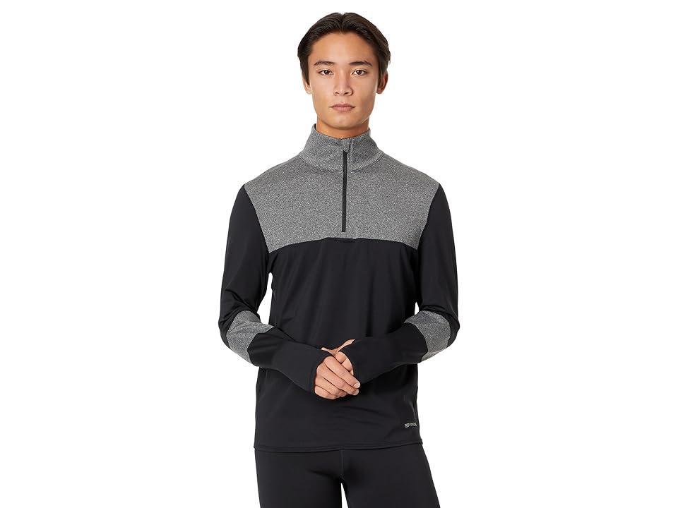 Hot Chillys Micro Elite Chamois Color-Block Zip-T Granite) Men's Clothing Product Image