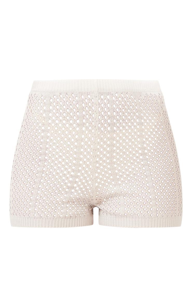 White Crochet Booty Shorts Product Image