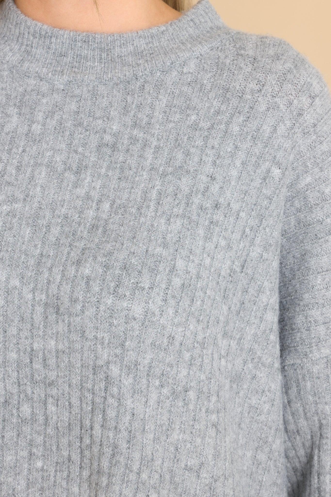 Fireside Flirt Heather Grey Sweater Product Image