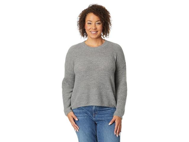 Madewell Plus Ribbed Crewneck Sweater (Heather Pewter) Women's Sweater Product Image