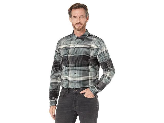 Vince Salton Plaid Long Sleeve (Eucalyptus) Men's Clothing Product Image