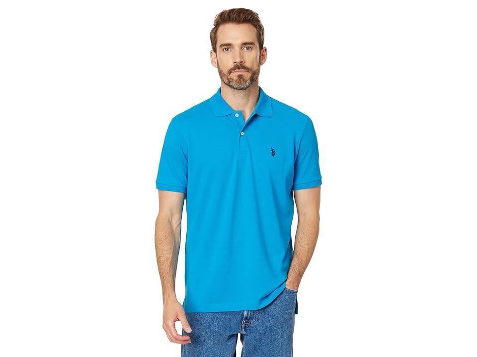 U.S. POLO ASSN. Solid Cotton Pique Polo with Small Pony (Turquoise Heather) Men's Short Sleeve Knit Product Image